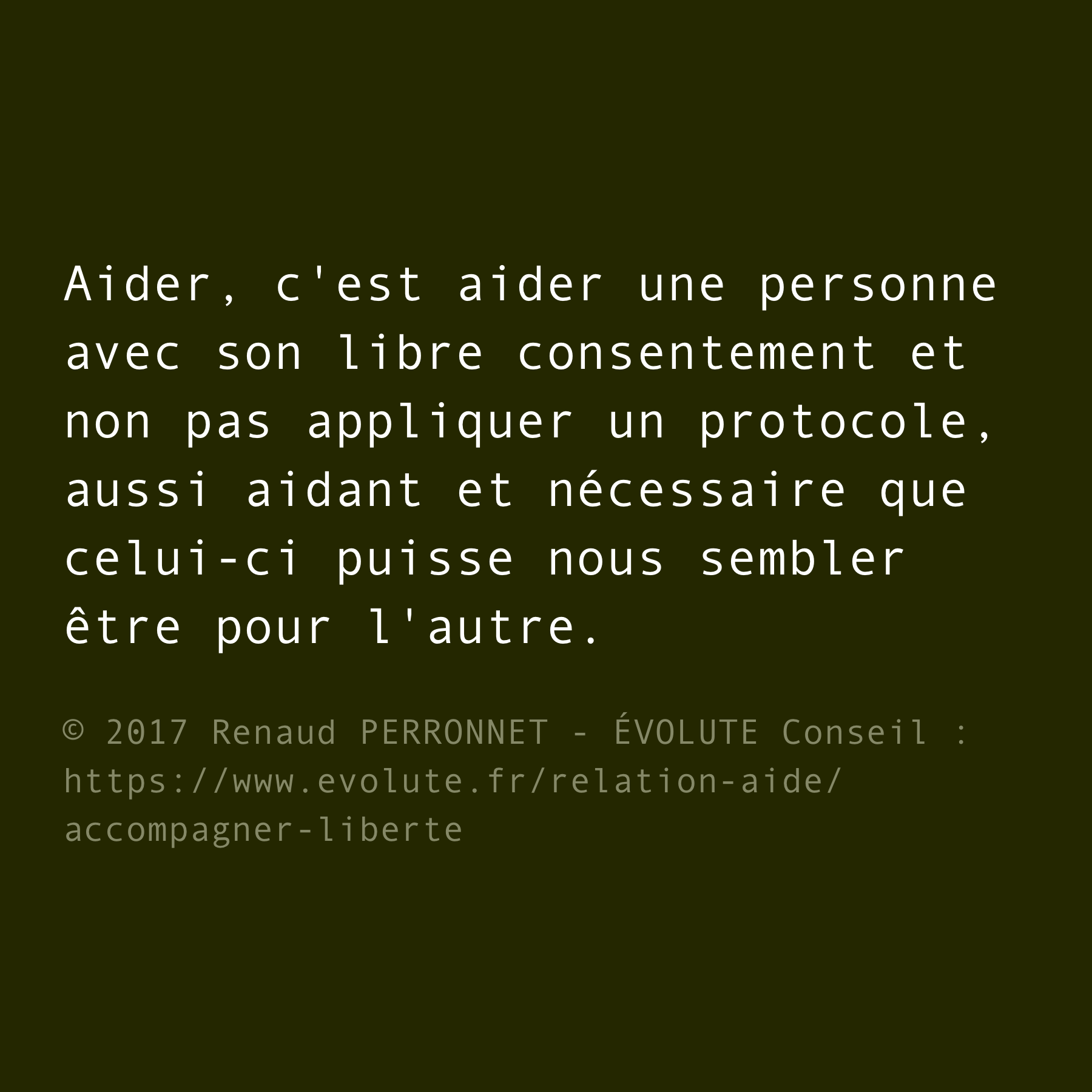 Aider dans la liberté