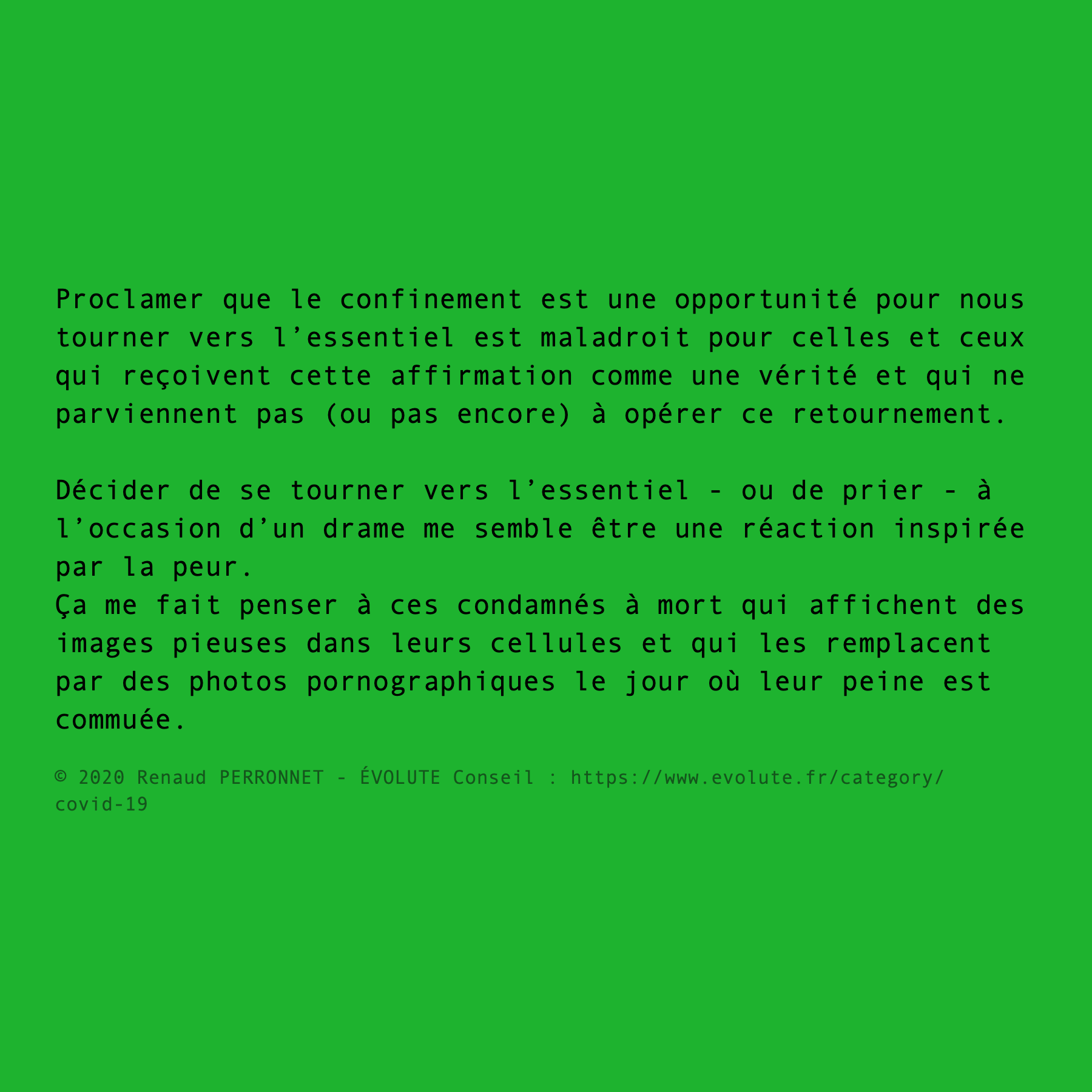 L’essentiel ou la peur ?