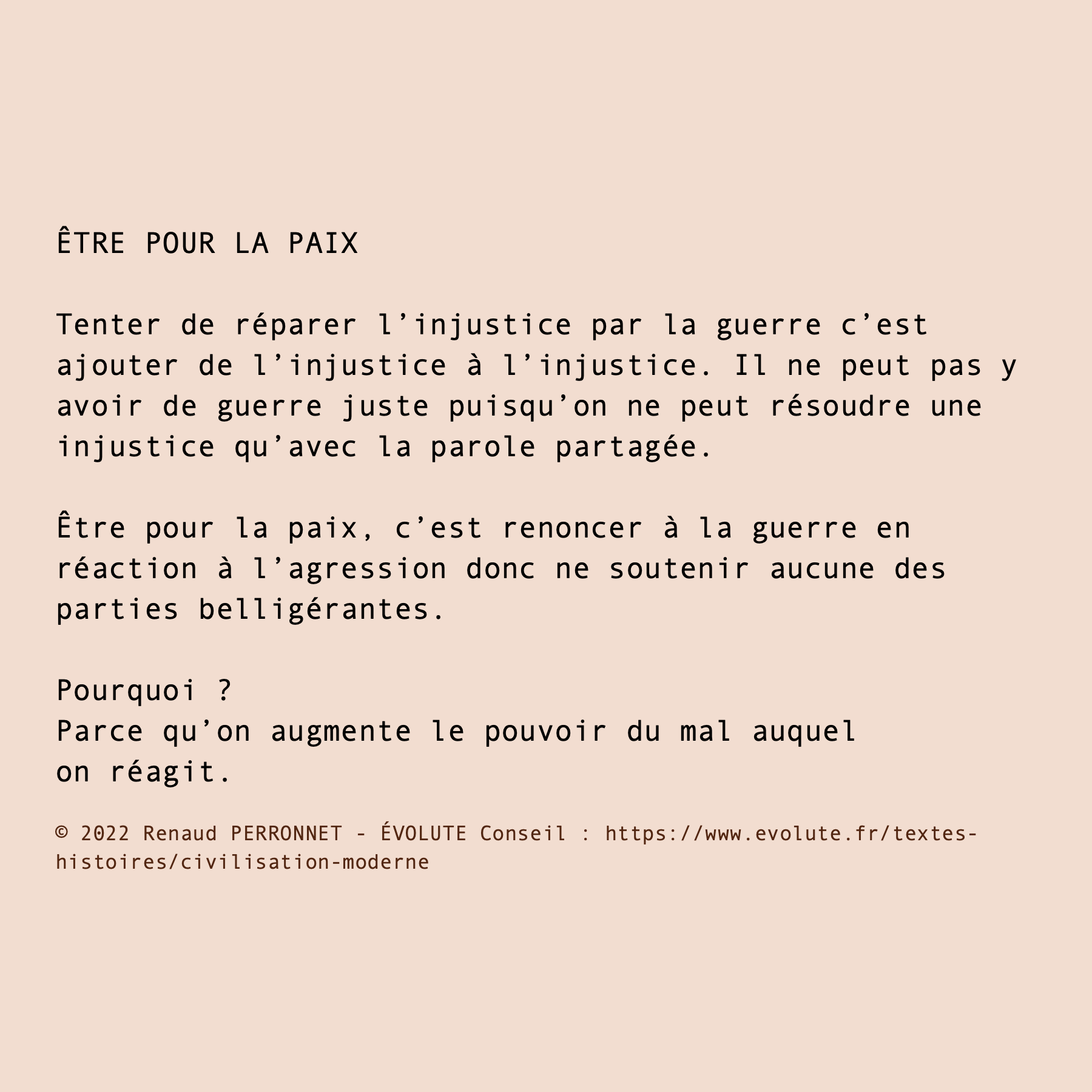 Être pour la paix
