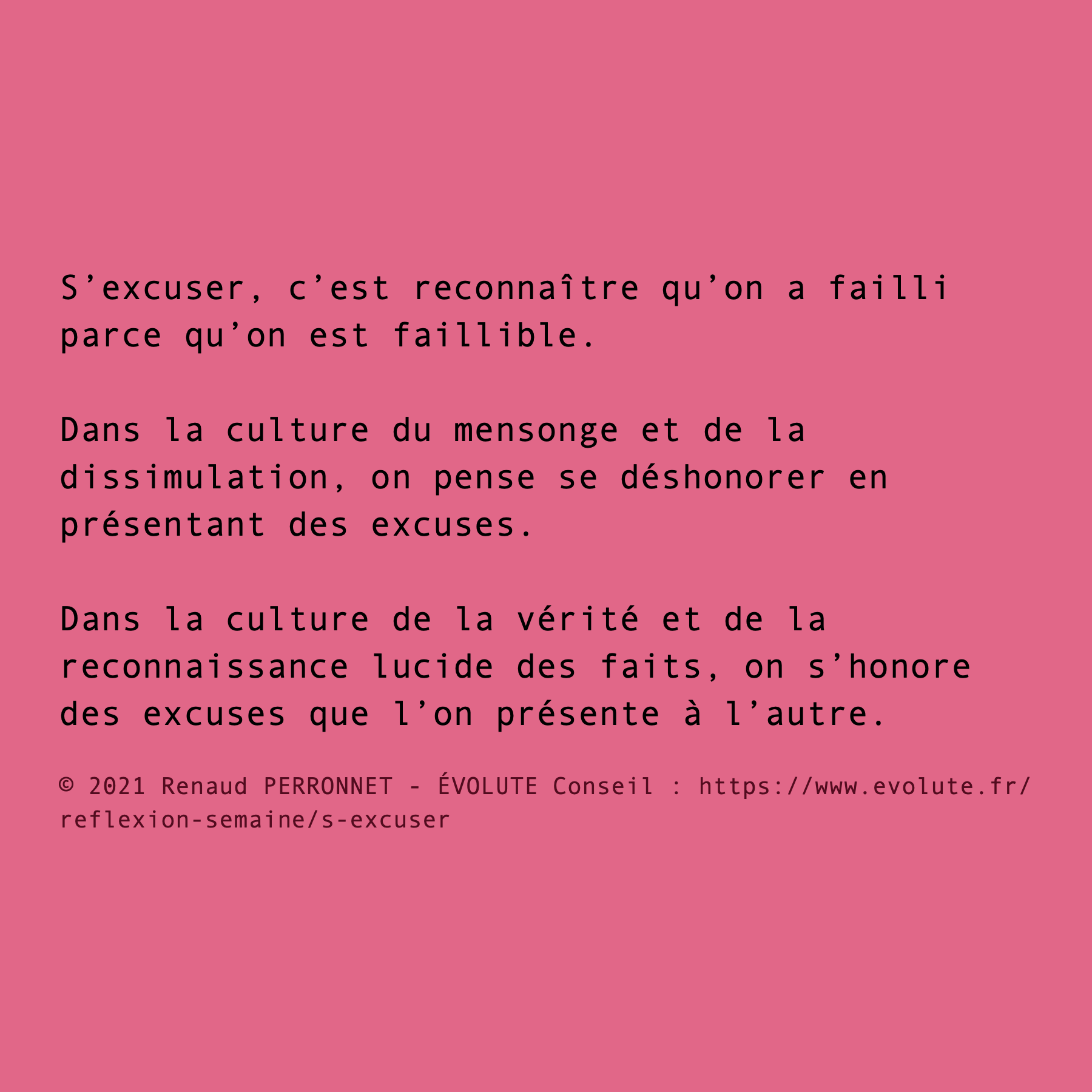 Faut-il s'excuser ?