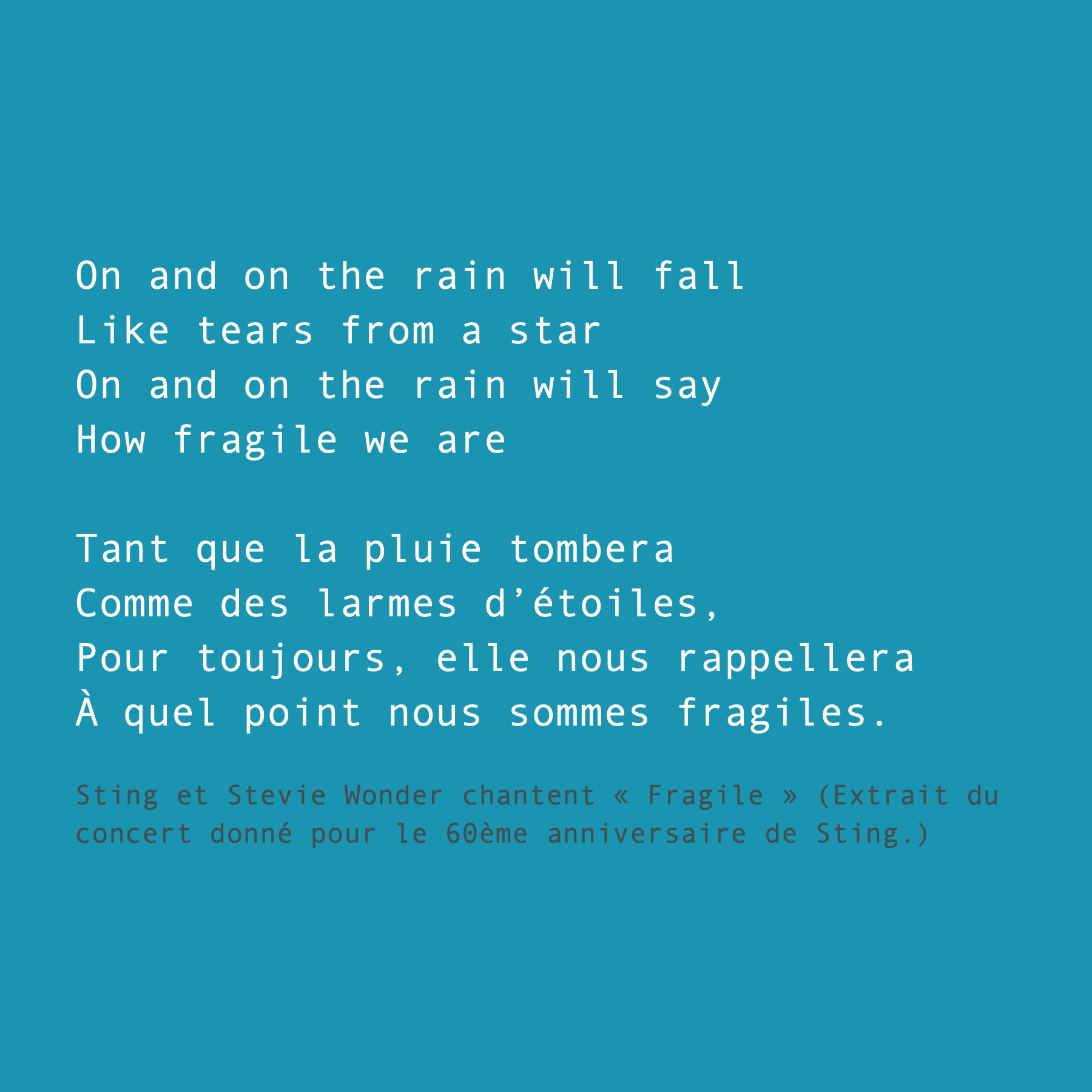 Nous sommes fragiles