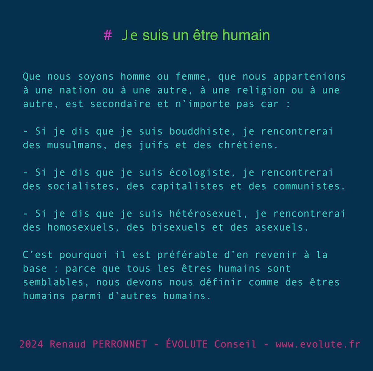 Je suis un être humain