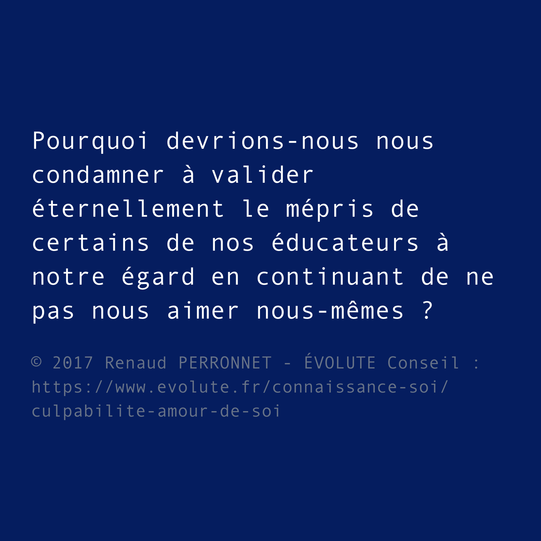 Pourquoi valider le mépris ?