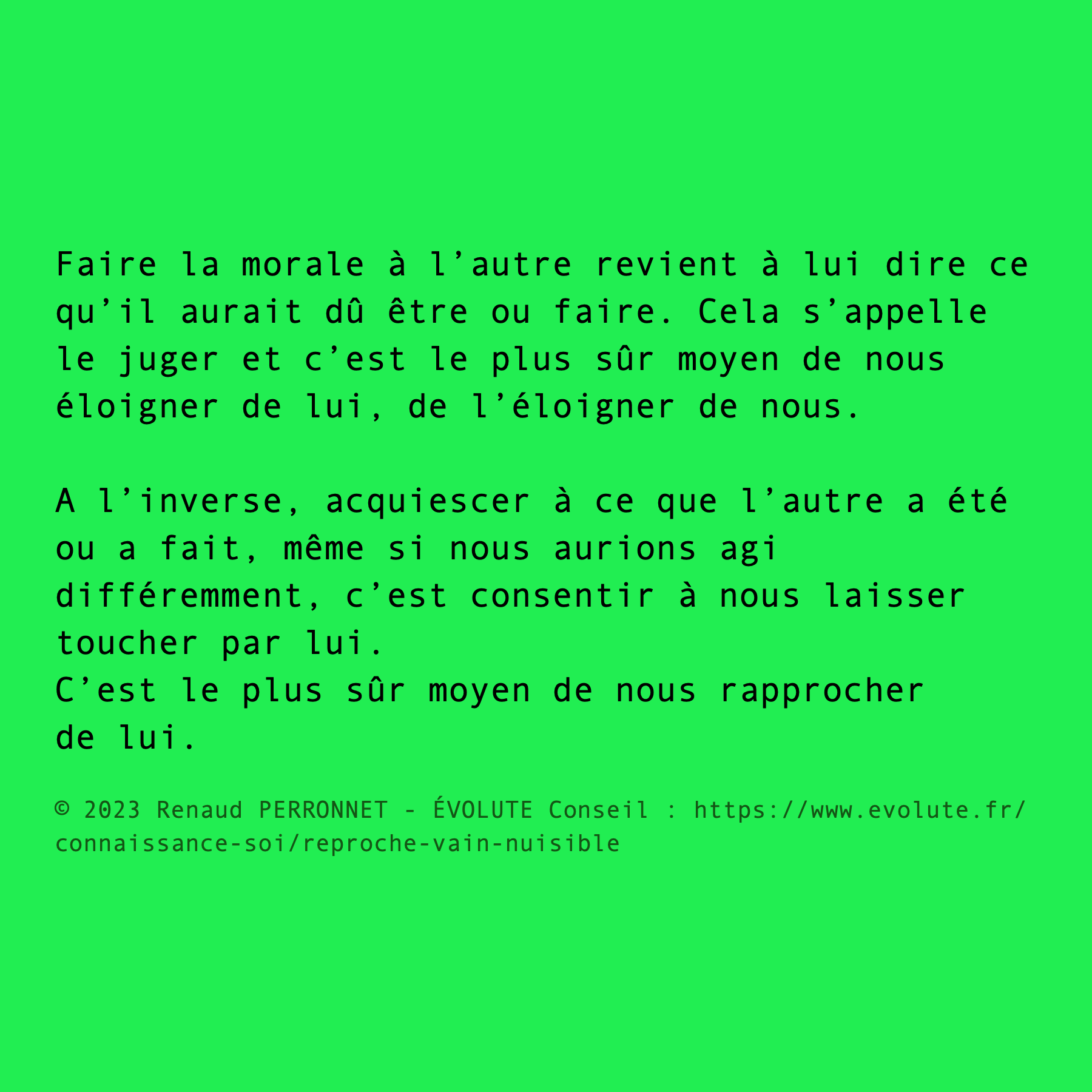 Faire la morale ?
