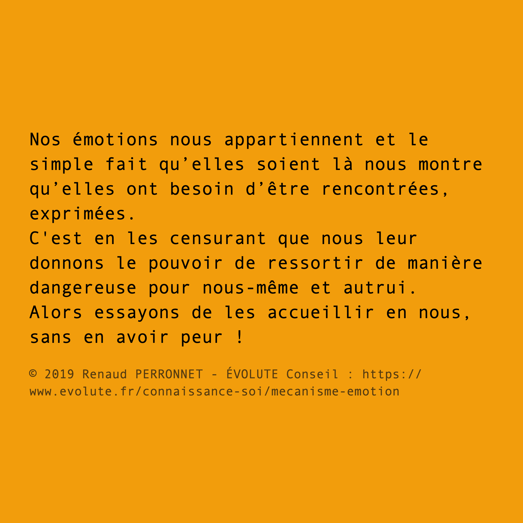 N’ayez pas peur de vous !