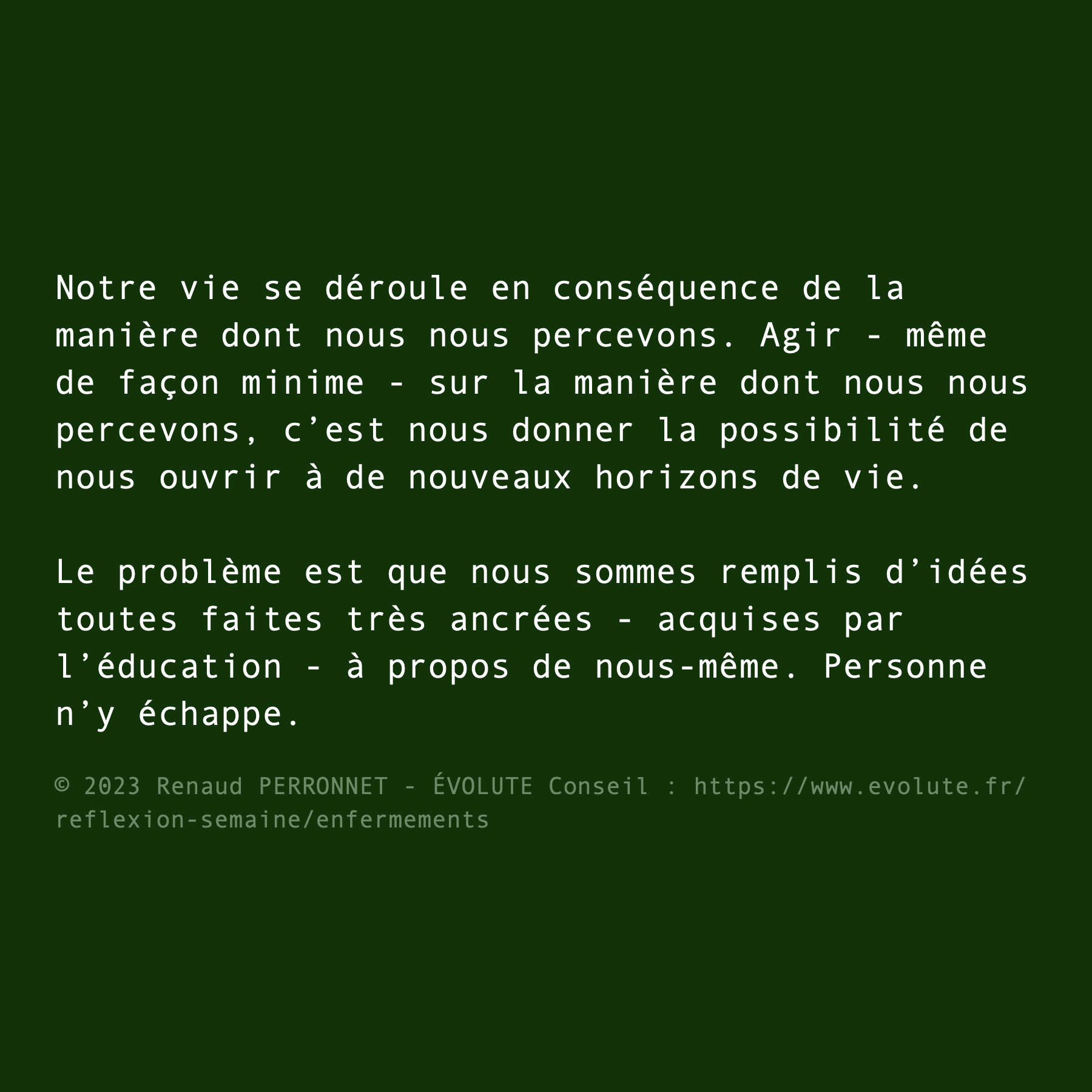 Notre perception de nous-même