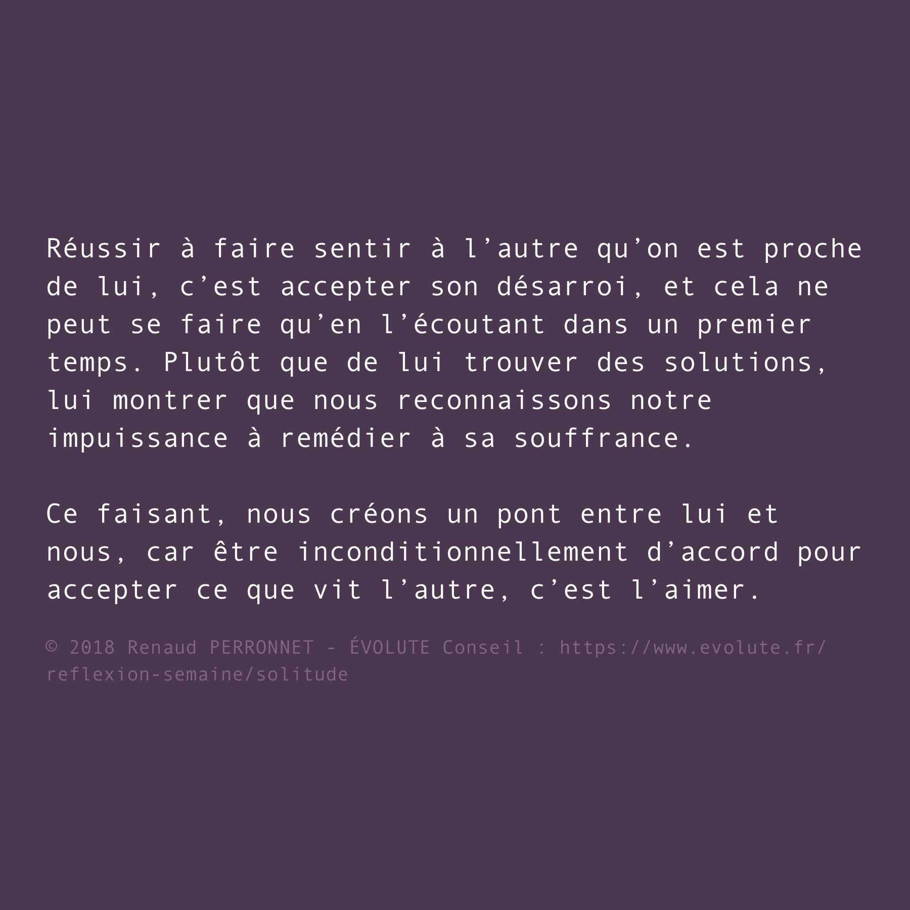 Se rapprocher de l'autre qui souffre