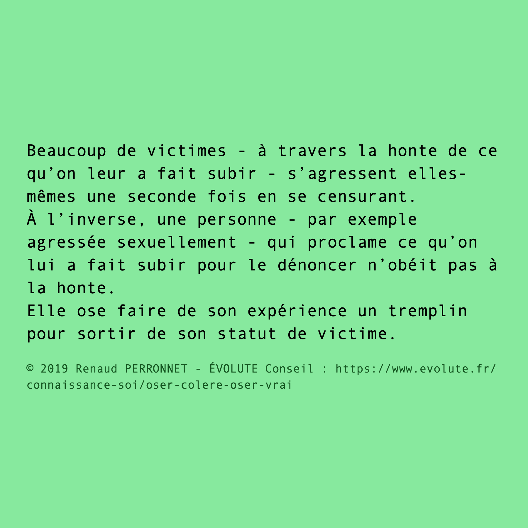 Sortir du statut de victime